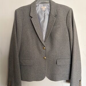 Gray Wool Women's Schoolboy Blazer by J. Crew US 18 Like New